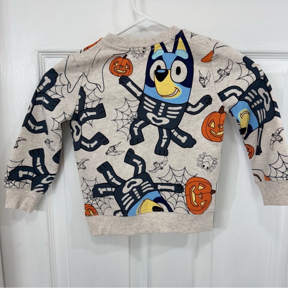 Bluey Cartoon 3T Halloween Pumpkin Skeleton Ghost Kids Crewneck - Picture 4 of 4